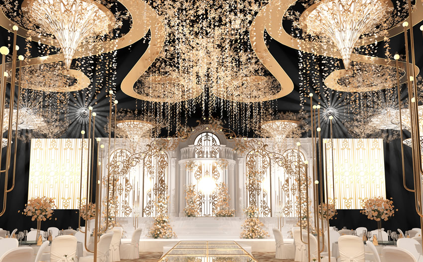 彭山花木兰喜事汇金色大厅效果展示